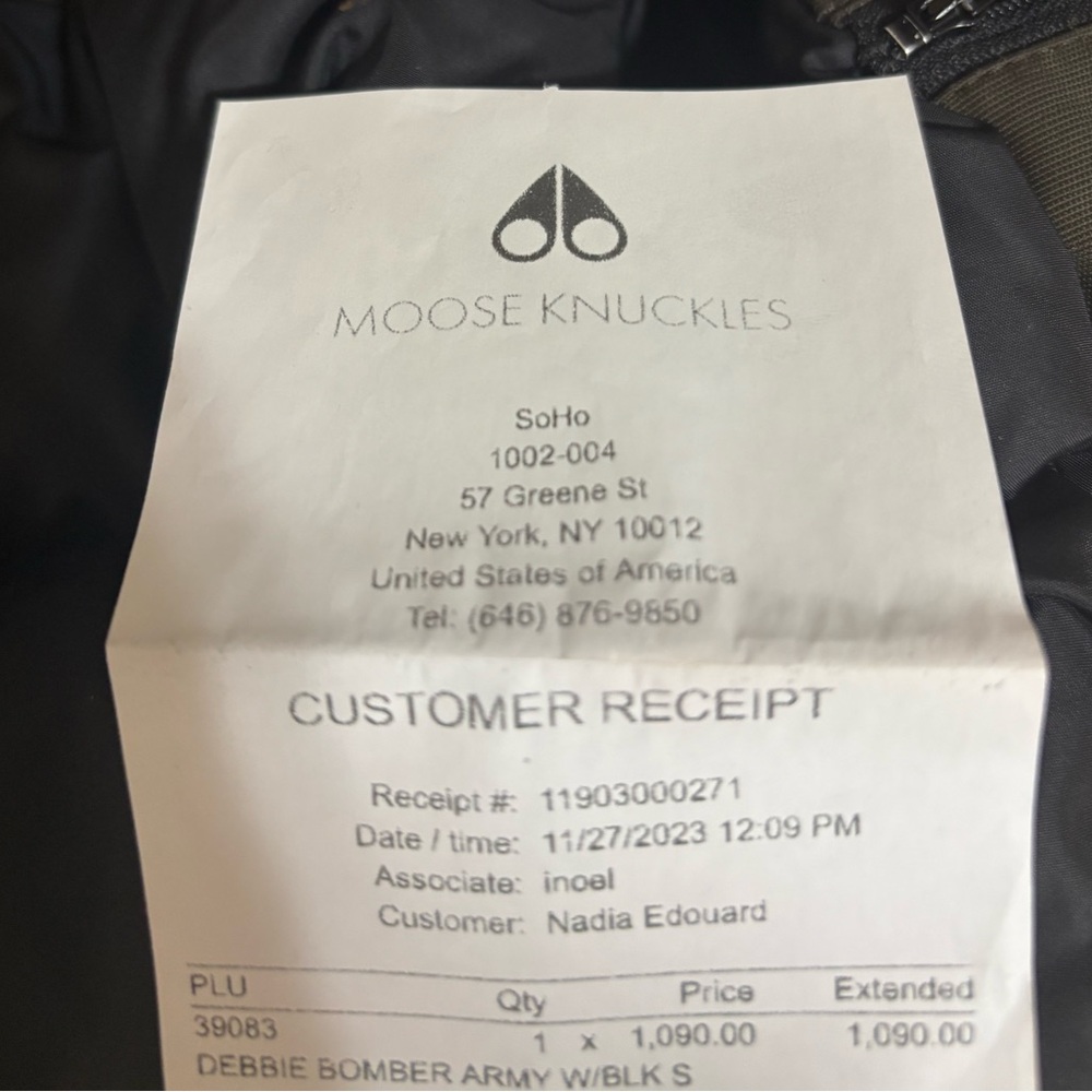 Moose Knuckles Bomber Jacket - Olive and Black